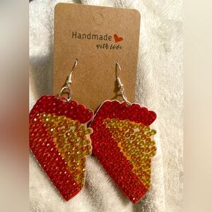Pumpkin pie Rhinestones Handcrafted earrings
